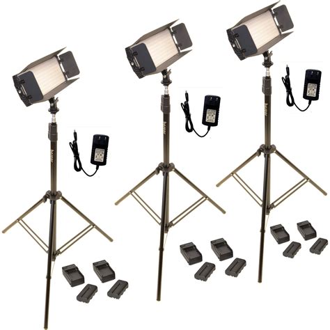 bescor fp   point led light kit  light stands fpt