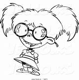 Nerd Girl Cartoon Drawing Coloring Nerdy Vector Pages Glasses Outlined Drawings Getcolorings Color Paintingvalley Ron Leishman sketch template