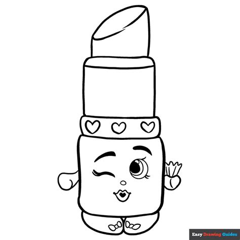 lippy lips  shopkins coloring page easy drawing guides