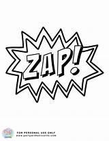 Superhero Partywithunicorns Actions Zap Ausmalbilder sketch template