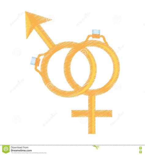 Symbol Sex Female Male Ring Wedding Design Stock Vector Illustration