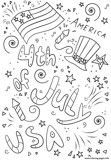 printable   july coloring pages