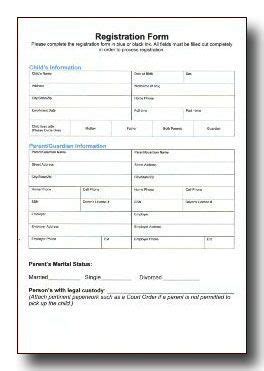 daycare forms printable  forms  daycare daycare forms