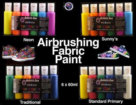 airbrush fabric paint set   ml artistic den