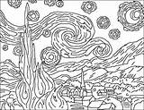 Gogh Starry Vincent Notte Stellata Quadri Noite Estrelada Munch Sketchite Scream Famosi Bambino Gessetto Arti Grano Forumcommunity Salvato Plastique Attività sketch template