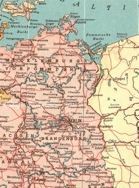 Antique Map Germany Ruhr Basin Insert German Regions Atlas