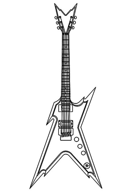 colorful guitar coloring pages     guitar sketch