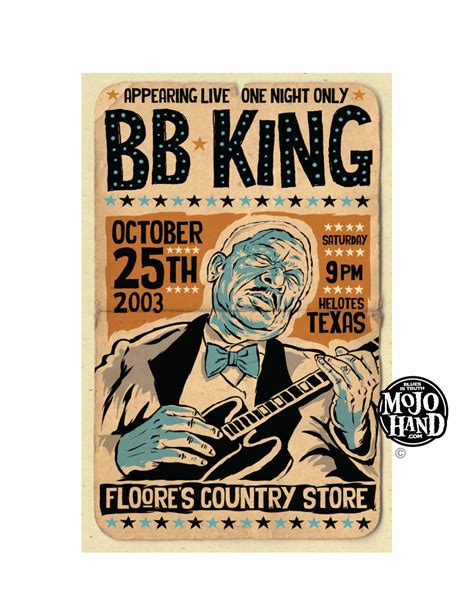 bb king concert poster  mojohand  blues