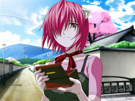 Cherry Blossoms Clouds Crying Elfen Lied Horns Lucy Elfen