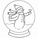 Coloring Pages Snow Globe Snowglobe Sheet Printable Snowman Cute Kids sketch template