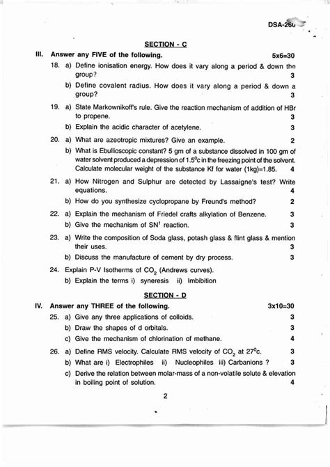 year question papers  kuvempu university bsc st year chemistry