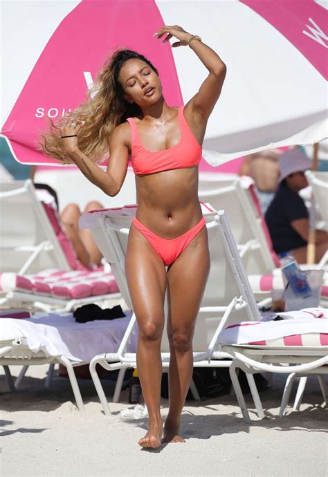 karrueche tran in bikini on the beach in miami celebzz