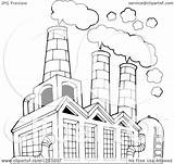 Factory Air Pollution Clipart Drawing Building Polluting Illustration Outlined Royalty Visekart Vector Sketch Drawings Paintingvalley sketch template