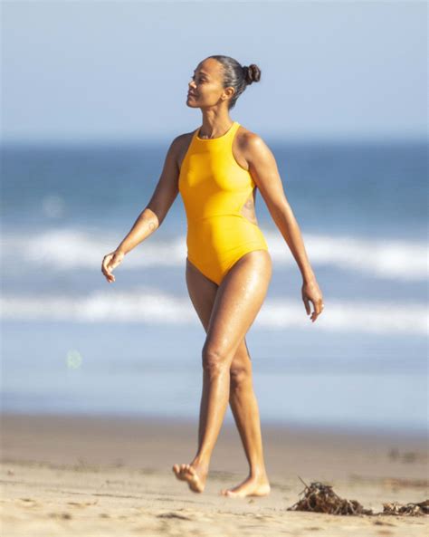 Zoe Saldana In Swimsuit At A Beach In Malibu 09 06 2020