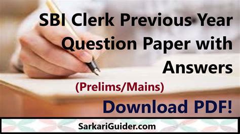 Sbi Clerk Previous Year Question Papers Pdf Prelims Mains Hot Sex Picture