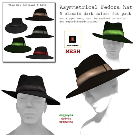 second life marketplace demo giver box jfl asymmetrical fedora hat 5