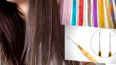 glitter hair extensions tutorial aplicacion de extensiones  gancho facil  rapido