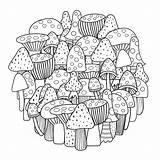 Mushrooms 30seconds Doodle sketch template