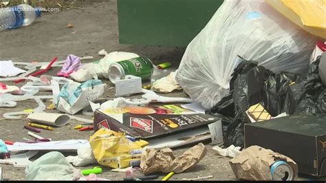 residents fed   overflowing trash   apartment complex
