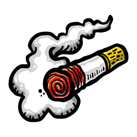 Vector Cartoon Smoking Set Cigarettes Cigar Tobacco Stock Illustration