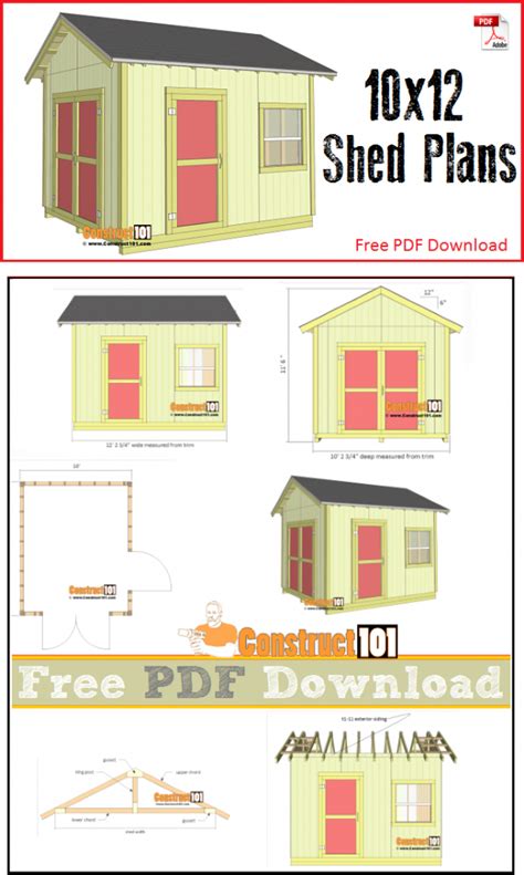 shed plans  gable shed   construct