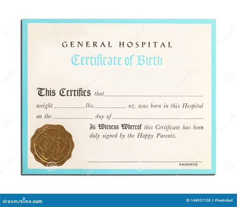 birth certificate template uk