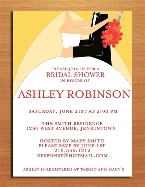 Wedding Couple Bridal Shower Customized Printable Invitations Diy