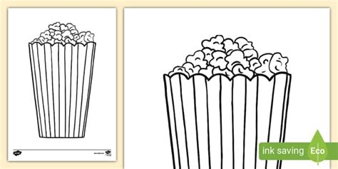 popcorn colouring page teacher  twinkl