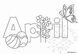 April Coloring Clipart Pages Spring Kids Coloringpage Eu Printable Sheets Colouring Flowers Print Easter Name Bunny Adult Happy Clipground Choose sketch template