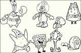 Spongebob Coloring Pages Characters A4 sketch template