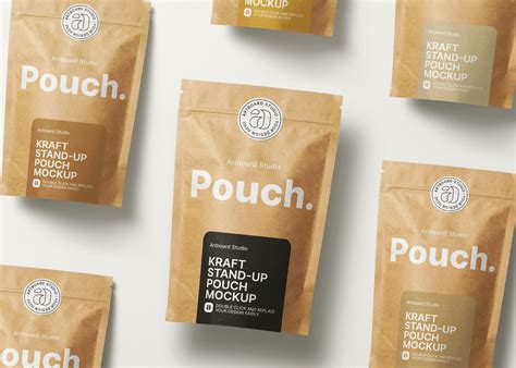 kraft paper stand  pouch mockup