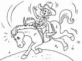 Coloring Horse Bucking Cowboy Pages Categories sketch template