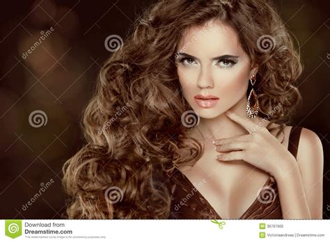 beautiful brown hair fashion woman portrait beauty model