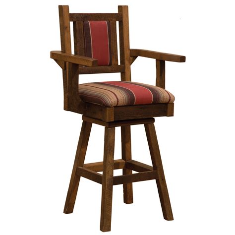 barnwood swivel upholstered counter stool