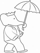 Babar Umbrella sketch template