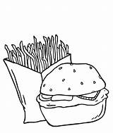 Fries Burger Colornimbus sketch template
