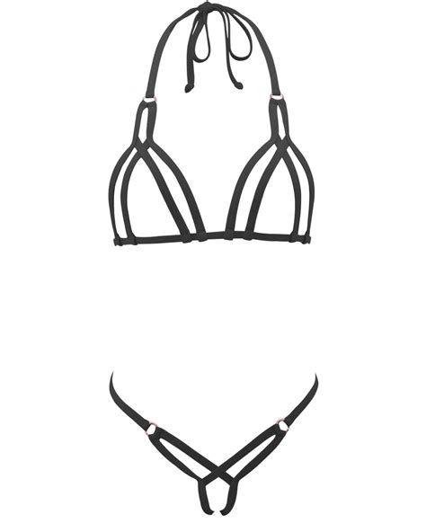 Sherrylo Black Star Extreme String Bikini Mini Micro Crotchless G