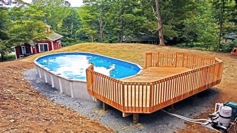 Free Oval Above Ground Pool Deck Plans Youtube