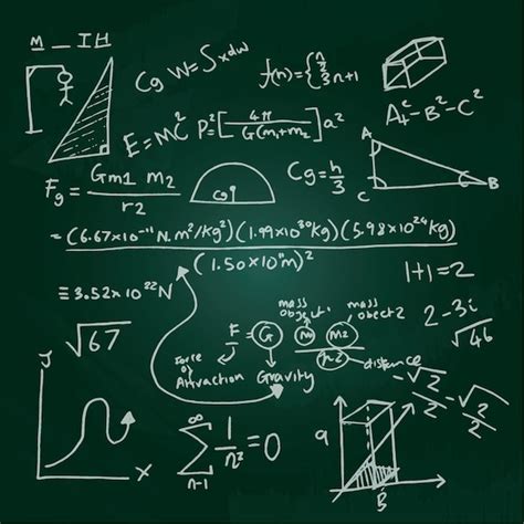 vector hand drawn scientific formulas  blackboard
