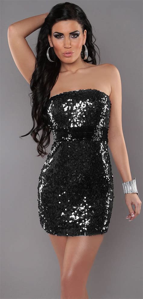 bandeau minidress with sequins n5410