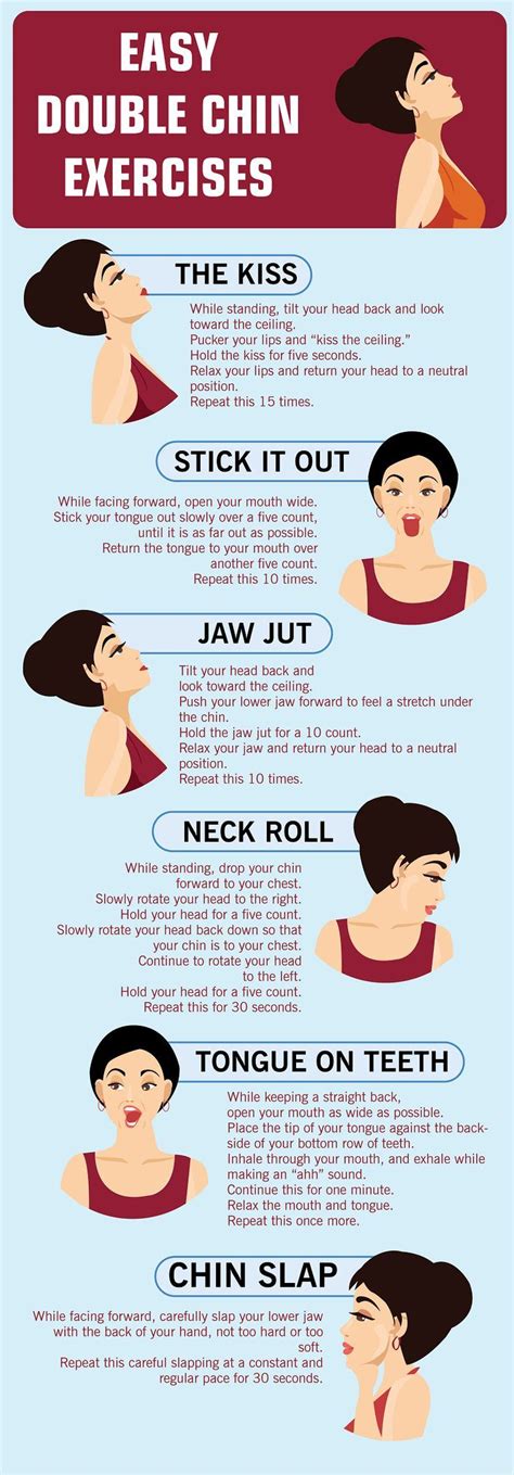 easy double chin infographics double chin exercises chin exercises