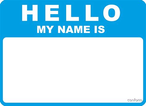 Hello My Name Is Blue Stickers By Conform Redbubble