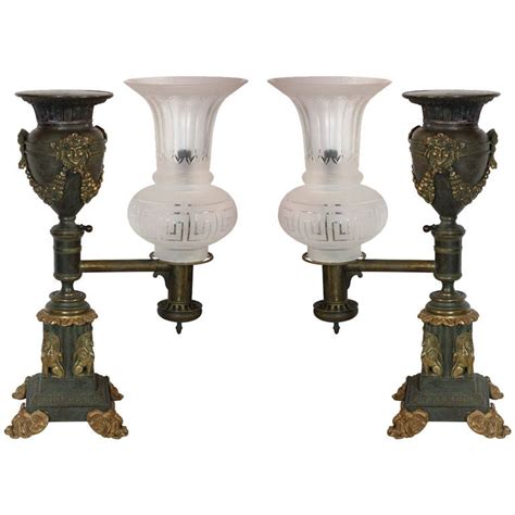 pair  argand oil lamps  fitted  electricity  stdibs argand lamp  sale