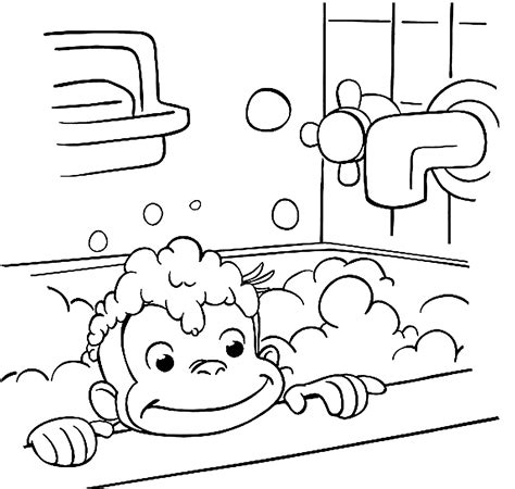 cute monkey  curious george coloring pages  kids print color craft