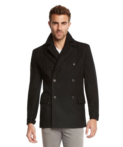 men s euro slim fit wool peacoat jacket by jack and jones ebay