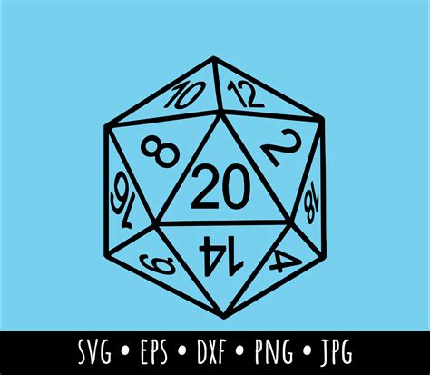Twenty Sided Dice Logo Dungeons And Dragons Vector Dungeon Etsy