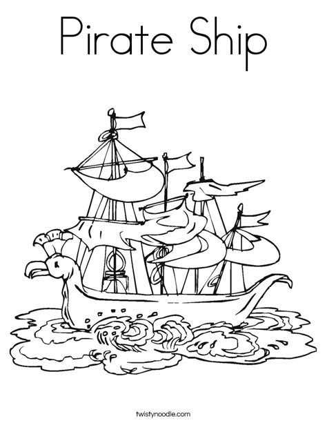 pirate ship coloring page twisty noodle