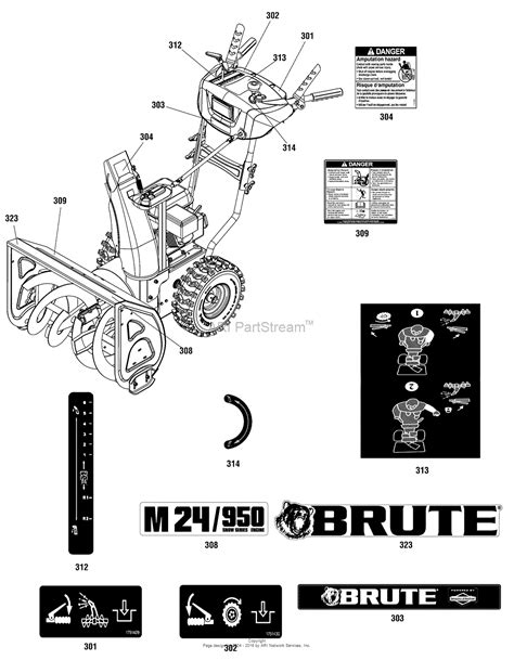 murray   md brute  gross tp  dual stage snowthrower  parts diagram