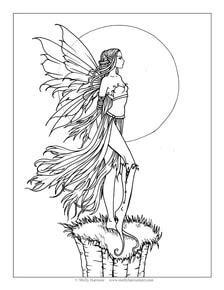 fairy  moon coloring pages  adults