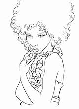 Coloring Afro Pages Getcolorings sketch template